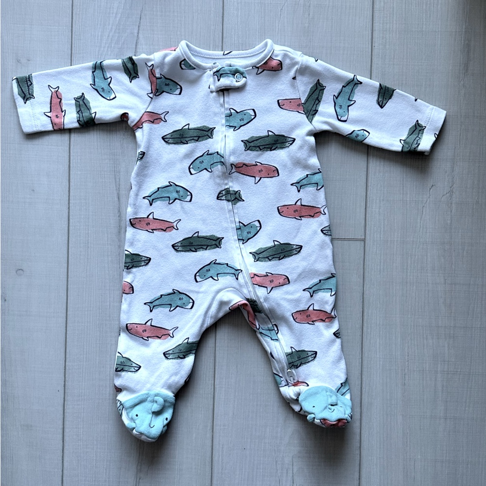 Carter’s Just One You Baby Boys Shark Footed Pajamas 3M
